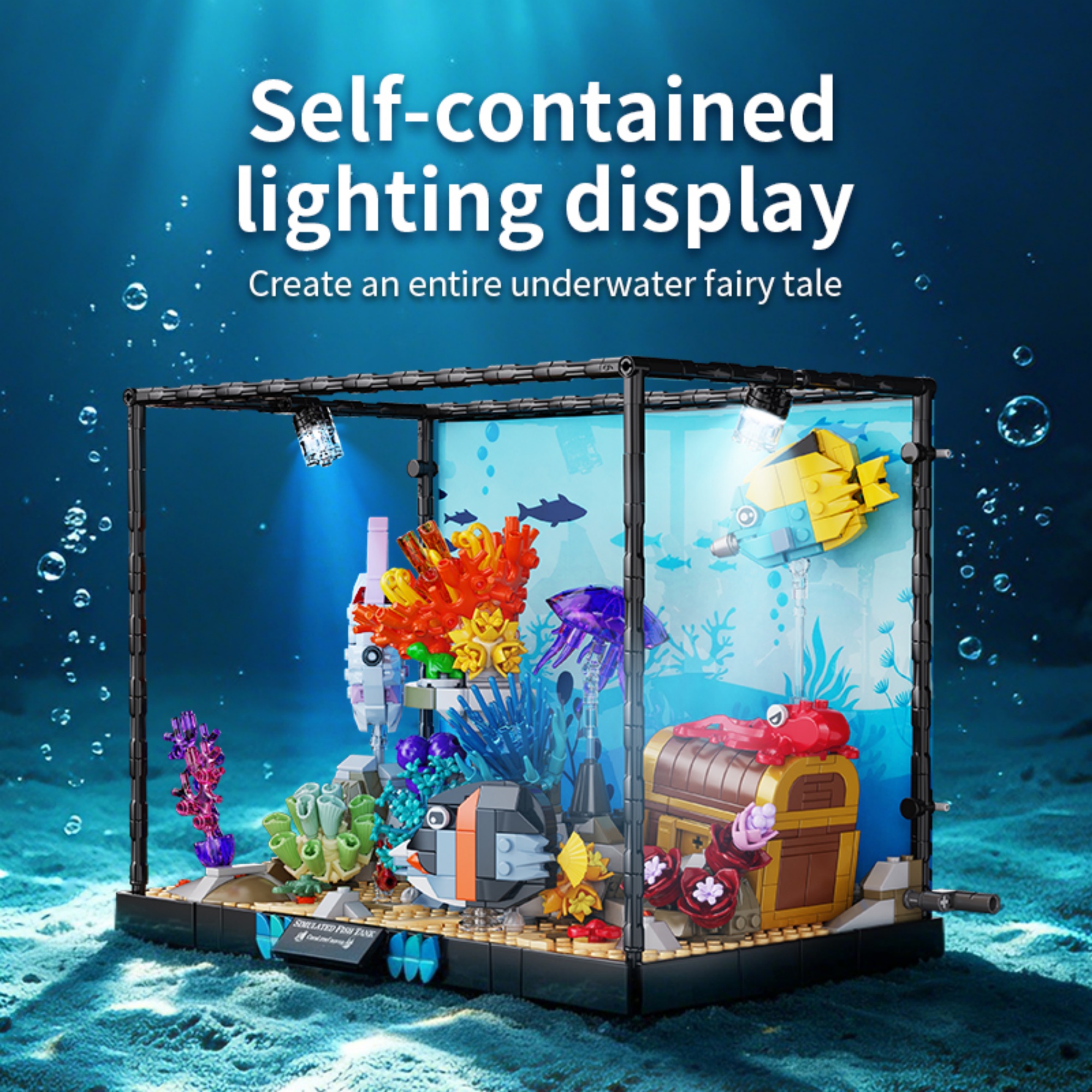 Marine Life Aquariums - 1318PCS Underwater Aquarium Building Blocks Ocean
