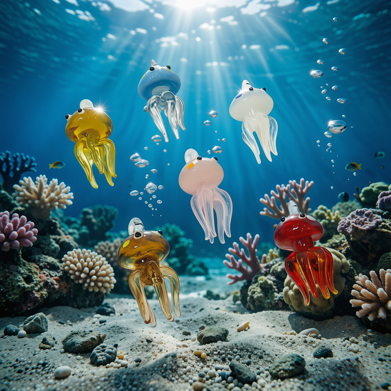 Colorful Mini Jellyfish Glass  - Marine Life Aquariums recensie en prijs