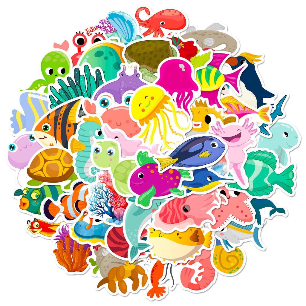 50Pcs Marine Life Stickers Dol - Marine Life Aquariums recensie en prijs