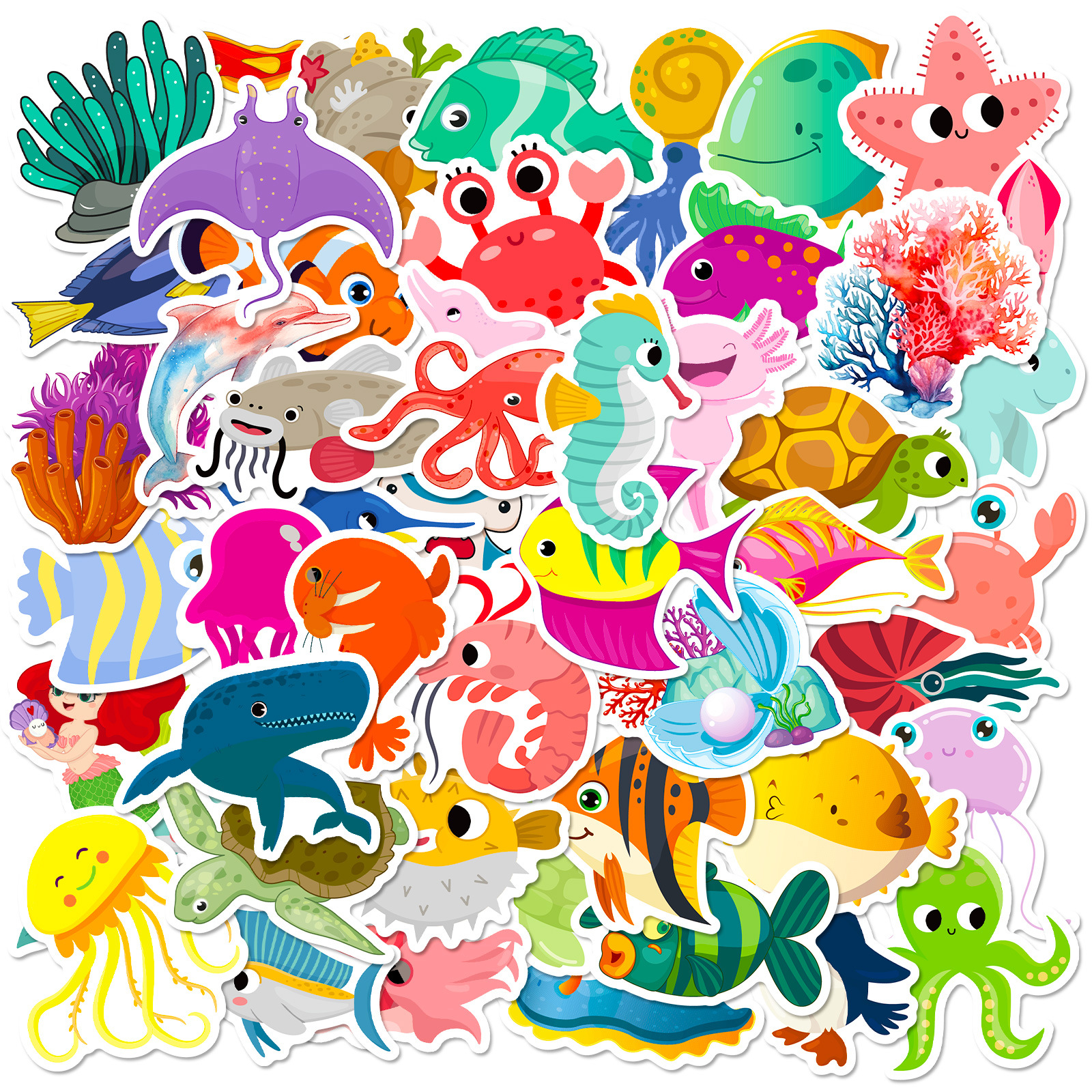 50Pcs Marine Life Stickers Aqu - Marine Life Aquariums recensie en prijs