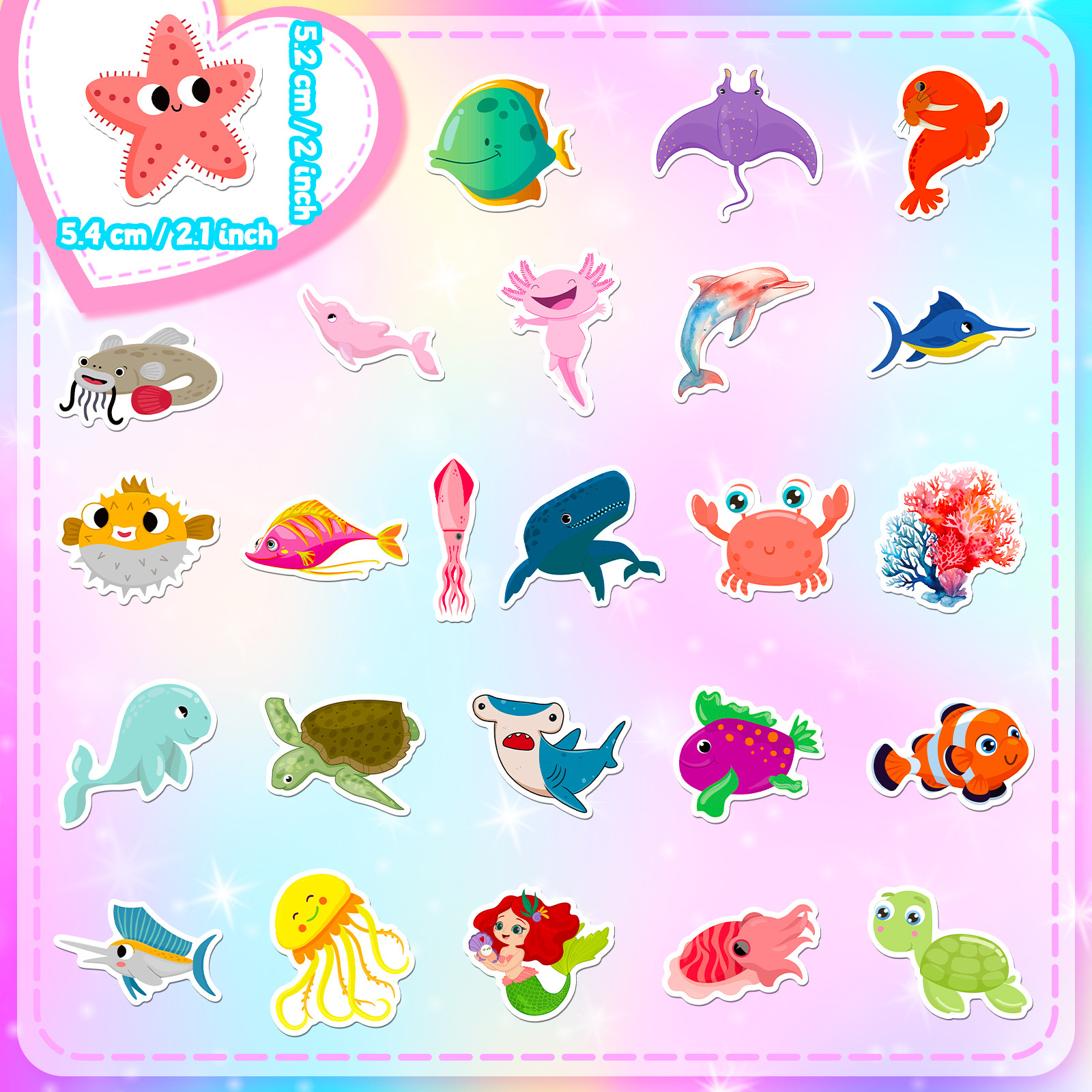 50Pcs Marine Life Stickers Aqu - Marine Life Aquariums recensie en prijs