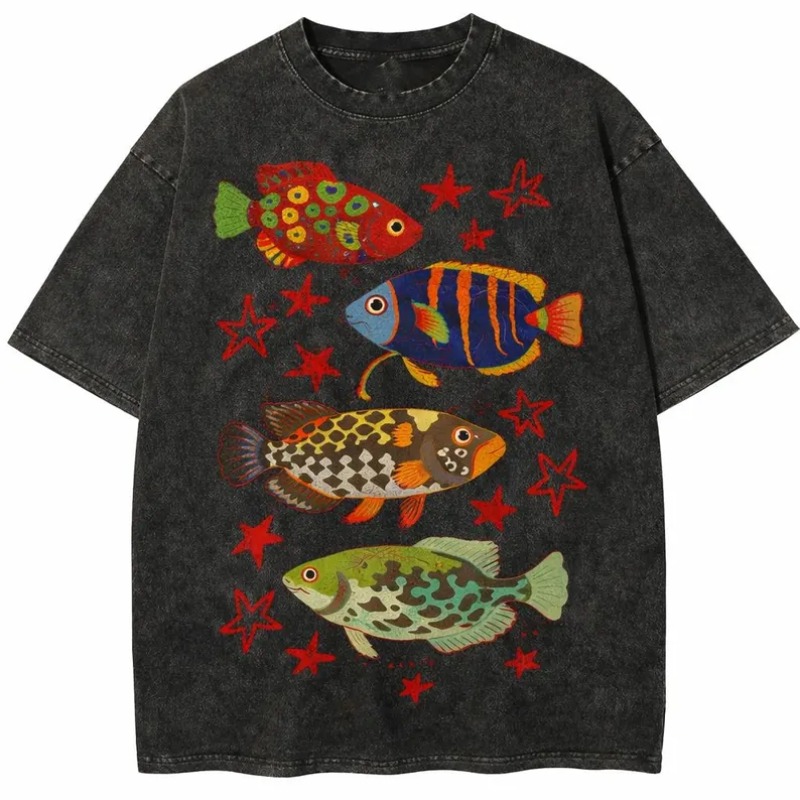 Vintage Washed Tropical Fish P - Marine Life Aquariums recensie en prijs